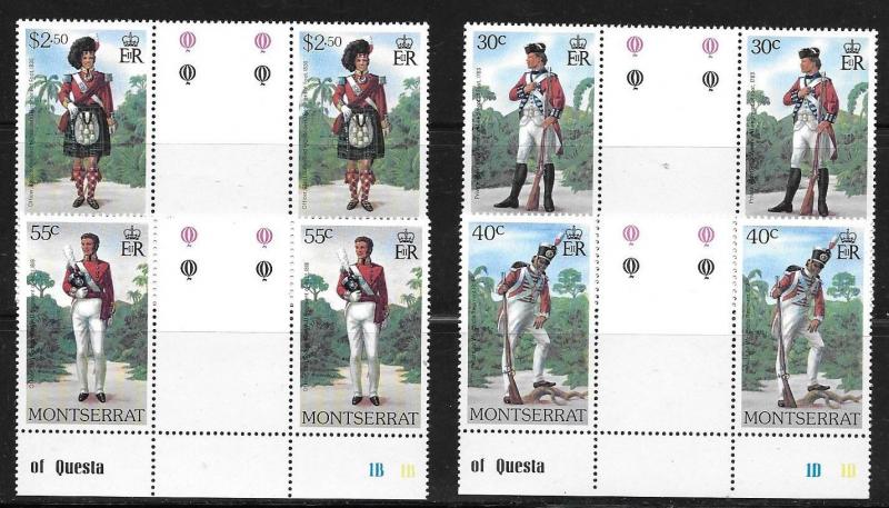 Montserrat 1979 Military Uniform gutter pair MNH