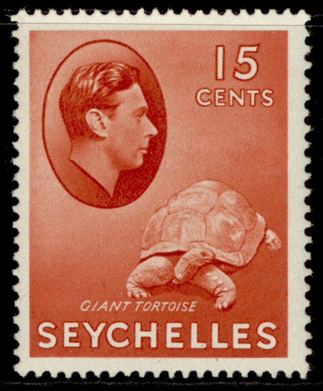 SEYCHELLES GVI SG139ab, 15c brown-red, LH MINT. Cat £10. 