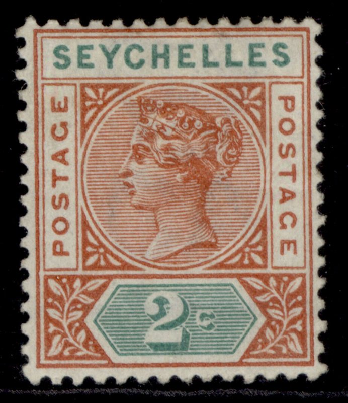 SEYCHELLES QV SG28, 2c orange-brown & green, M MINT.