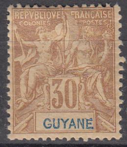 French Guiana 44 Cer 38 MH Fine 1892 SCV $24.00