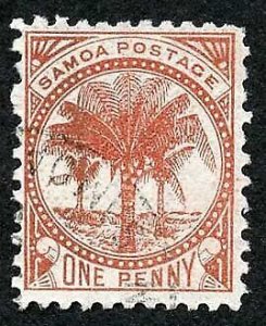 Samoa SG89 1899 Colour Change 1d Deep Red-brown Fine used