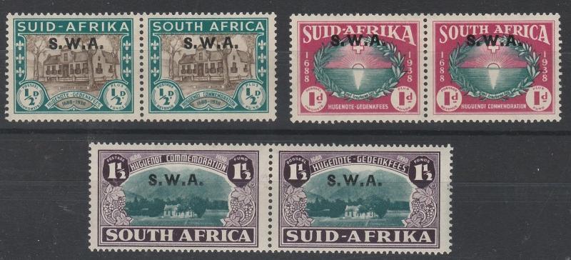 SOUTH WEST AFRICA 1939 HUGENOT SET PAIRS