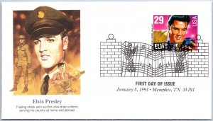 U.S. CACHETED FIRST DAY COVER ELVIS PRESLEY KING OF ROCK N' ROLL 1993 TYPE B