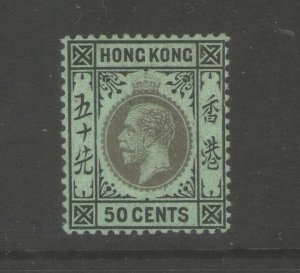 China Hong kong 1912 KGV 50c Olive back SG 111b MLH