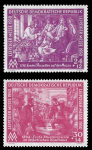 Germany DDR 1949 Sc B15-16 Leipzig Fair MLH