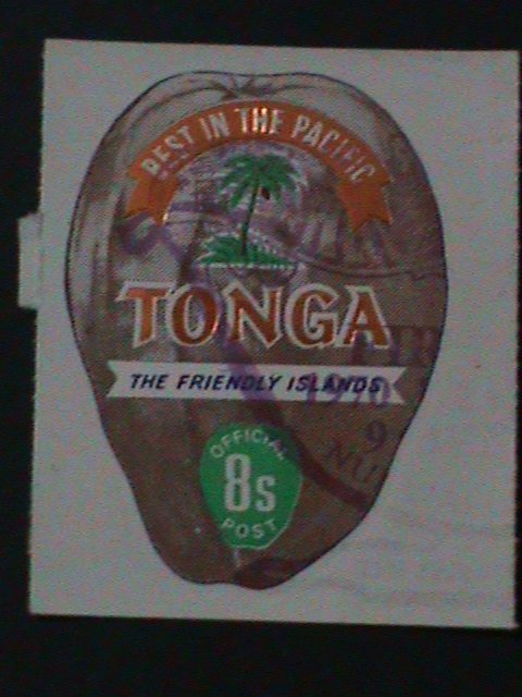 ​TONGA-1970-SC# 257-LOVELY BEAUTIFUL-COCONUT SHAPE CUT- CTO VF-HARD TO FIND