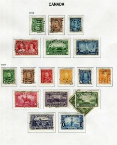 CANADA; 1935 early GV issue fine used SET