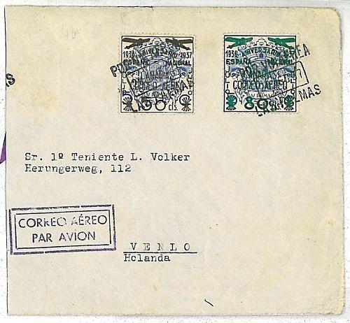 SPAIN ESPANA: POSTAL HISTORY: NICE AIRMAIL COVER AEREO