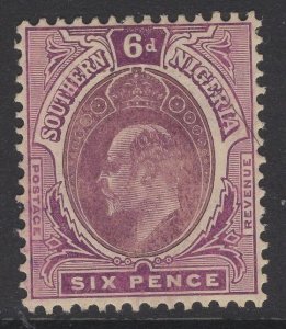 SOUTHERN NIGERIA SG39 1909 6d DULL PURPLE & PURPLE MTD MINT