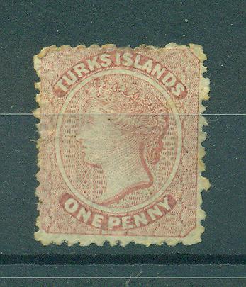 Turks Islands sc# 1 used cat value $67.50