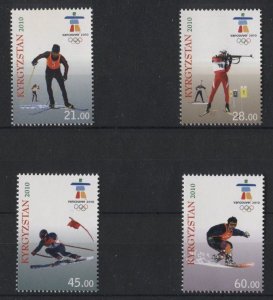 Kyrgyzstan 2010 Winter Olmpic Games Vancouver Set of 4 stamps MNH