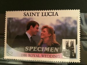 St Lucia Royal wedding 1986 mint never hinged specimen stamps R21768