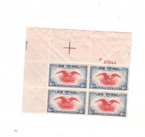 US SCOTT# C23, PLATE# BLOCK OF 4, MH