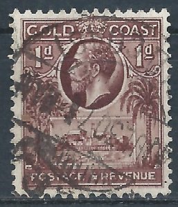 Gold Coast 1928 - 1d George V & Christiansborg - SG104 used