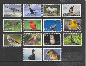 BIRDS - BELIZE #1249-62 MNH (SEE NOTE)