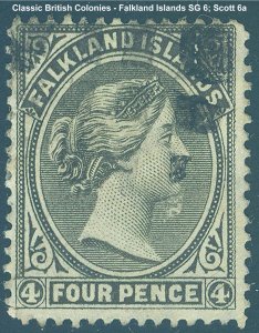 Falkland Islands Scott 6a, SG 6 - Used