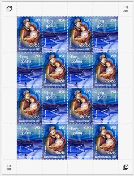 Bosnia and Herzegovina Mostar 2021 MNH Stamps Mini Sheet Christmas