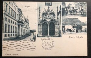 1903 Ponta Delgada Portugal RPPC Postcard Cover to Providence RI USA