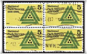 SC#1314 5¢ National Park Service Block of Four (1966) Used