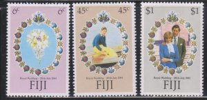 Fiji,  Royal Wedding (SC# 442-444) MNH SET