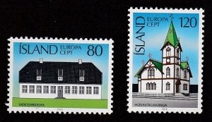 Iceland # 506-507, Europa - Architecture, Mint NH, 1/2 Cat.