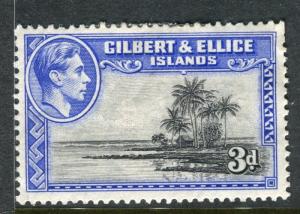 GILBERT ELLICE ISLANDS;  1938 early GVI issue Mint hinged 3d. value