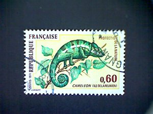 France, Scott #1321, used(o), 1971, Chameleon, 60cts