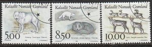 1993 Greenland - Sc 262-4 - used VF - 3 single - Native Animals