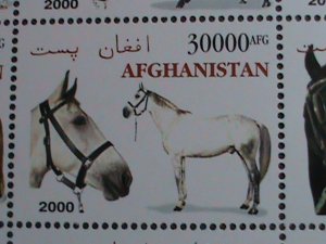 AFGHANISTAN STAMP -2000 WORLD FAMOUS HORSES- MNH SHEET - VERY FINE