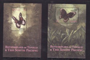 Tuvalu-Sc#830-1- id7-unused NH sheets-Insects-Butterflies-2000-