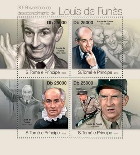 SAO TOME E PRINCIPE 2013 SHEET LOUIS DE FUNES CINEMA ACTORS st13118a