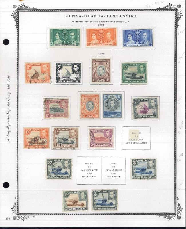 1921-1955 Kenya Uganda Africa Mint & Used Postage Stamp Collection Value $155