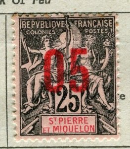 FRENCH COLONIES; 1912 early Tablet type surcharged mint 05/25c. value