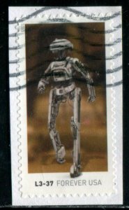 5577 US (55c) Star Wars Movie Droids SA, used on paper