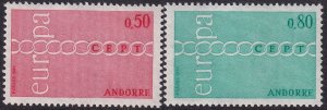 Andorra French 1971 Sc 205-6 set MNH**