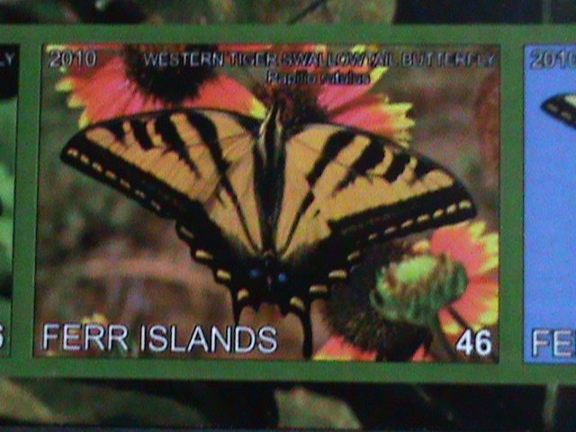 ​FERR ISLAND STAMP-2010 COLORFUL BEAUTIFUL LOVELY BUTTERFLY MNH MINI SHEET-VF