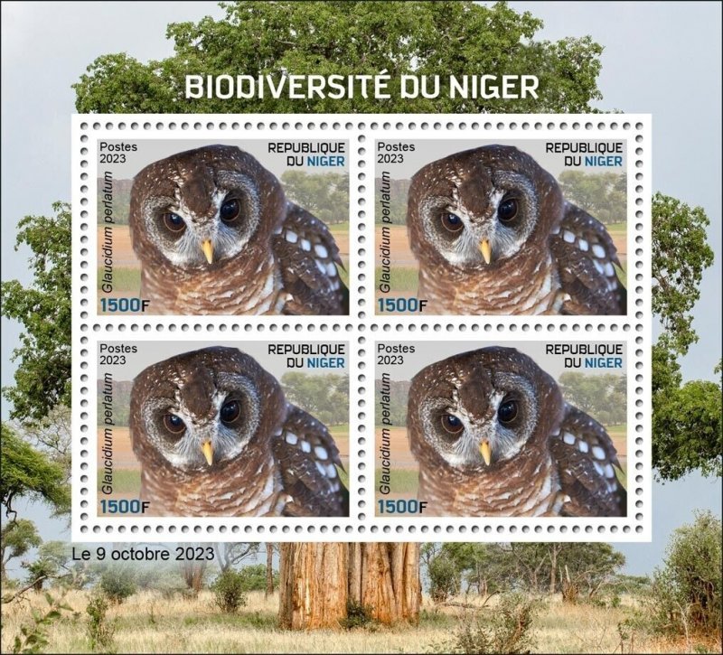 NIGER 2023 MONKEY BAOBAB HIPPOPOTAMUS GIRAFFE OWL TURTLE FROG MUSHROOM HYENA MNH-