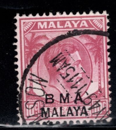 Straits Settlements Scott 262a BMA MALAYA overprint Used Die 2