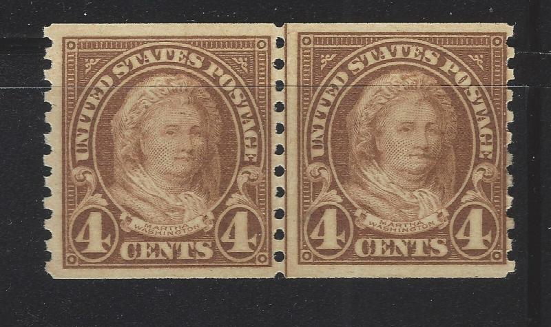 VEGAS - 1923-29 USA Sc# 601 - MNH, Undisturbed OG - Joint Line Pair - (DH12)