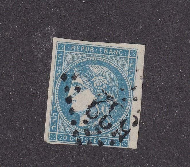 FRANCE 3 44B NUMERAL CANCEL 4 MARGIN IMPERF CAT VALUE $3100