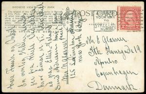 1923 NY CDS on PP Card to DENMARK, SC #579 Franking, SCV $400 on Domestic Cover!