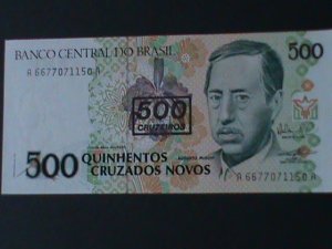 ​BRAZIL-1990-CENTRAL BANK-$500 CRUZEIRO ON $500 CRUZEIRO UNCIR-VERY FINE