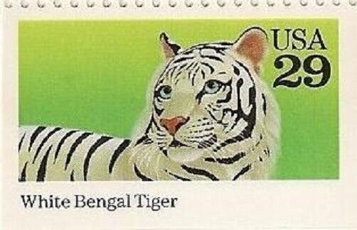 US 2709 Wild Animals White Bengal Tiger 29c single (1 stamp) MNH 1992 