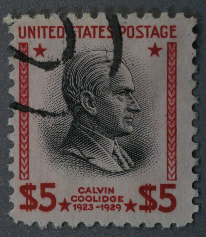 United States #834 $5 Coolidge Presidential Series Used