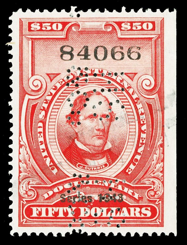 Scott R506 1948 $50.00 Dated Red Documentary Revenue Used VF