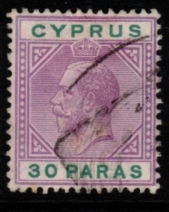 CYPRUS SG76 1912 30pa VIOLET & GREEN USED