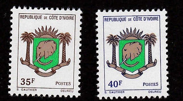 Ivory Coast # 378-379, Coats of Arms, Mint  NH, 1/2 Cat.