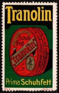 Vintage Germany Advertising Poster Stamp Tranolin Prime Shoe Polish