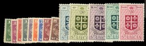 St. Lucia #135-148 Cat$44.90, 1949 George VI, complete set, never hinged, 48c...