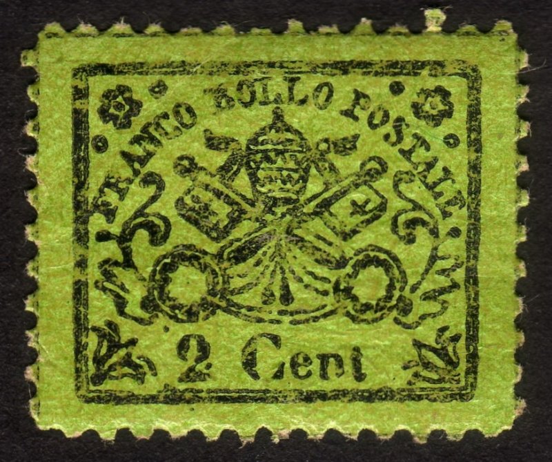 1868 Italian Papal / Roman States 2c, MH, Sc 19